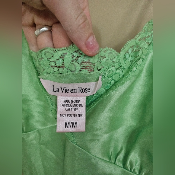 LA VIE EN ROSE Satin Slip Night Mini Dress - Picture 2 of 4